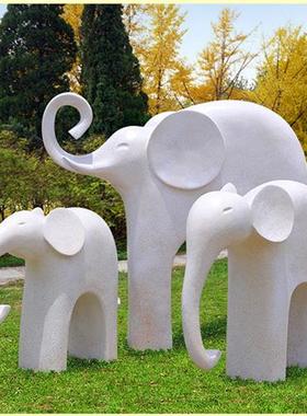 户外大型大象摆件玻璃钢简约几何创意象雕塑园林景观花园庭院装饰