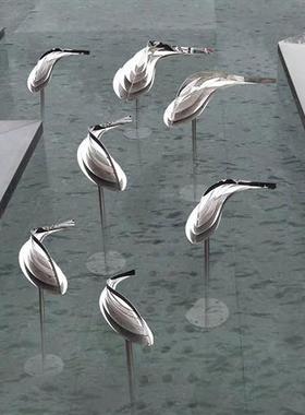 户外不锈钢小鱼摆件造景动物雕塑水池装饰酒店水景金属落地摆设