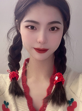新年红色本命年老虎扎发发圈女虎年皮筋网红同款闺蜜手链头绳两用
