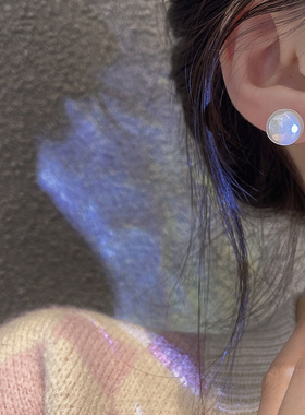 S925银针韩国新款简约气质珍珠耳钉ins潮网红同款小豆豆个性耳环