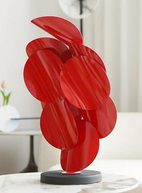 新款直销艺术抽象金属艺术叶子层叠摆件样板间售楼处客厅玄关雕塑