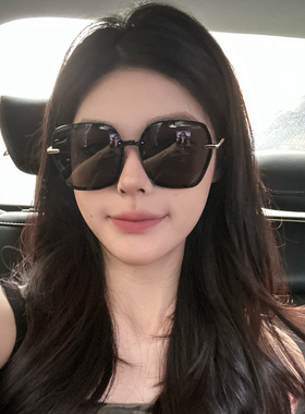 复古黑色防晒偏光墨镜女大框显瘦