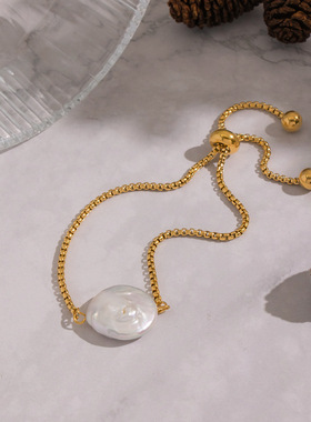 欧美天然巴洛克珍珠手链