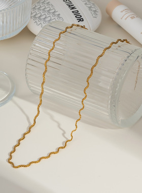 波浪蛇链锁骨链女0533