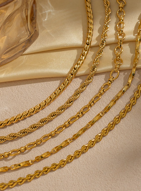 嘻哈朋克几何链式项链