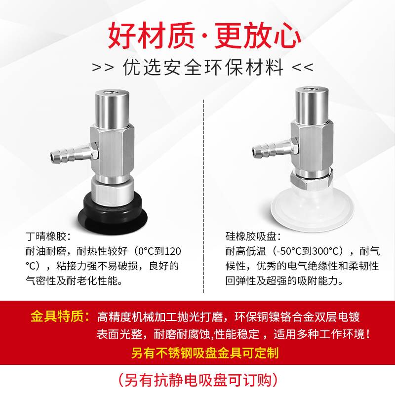 大洋正品M-PB25/30/40/50N/S6B配侧面进气金具薄型工业真空吸盘 - 图1