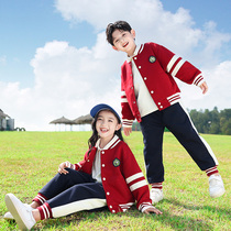 Primary school uniforms Spring and autumn clothes grade class uniforms Three sets of autumn games kindergarten garden clothes sports suit customized