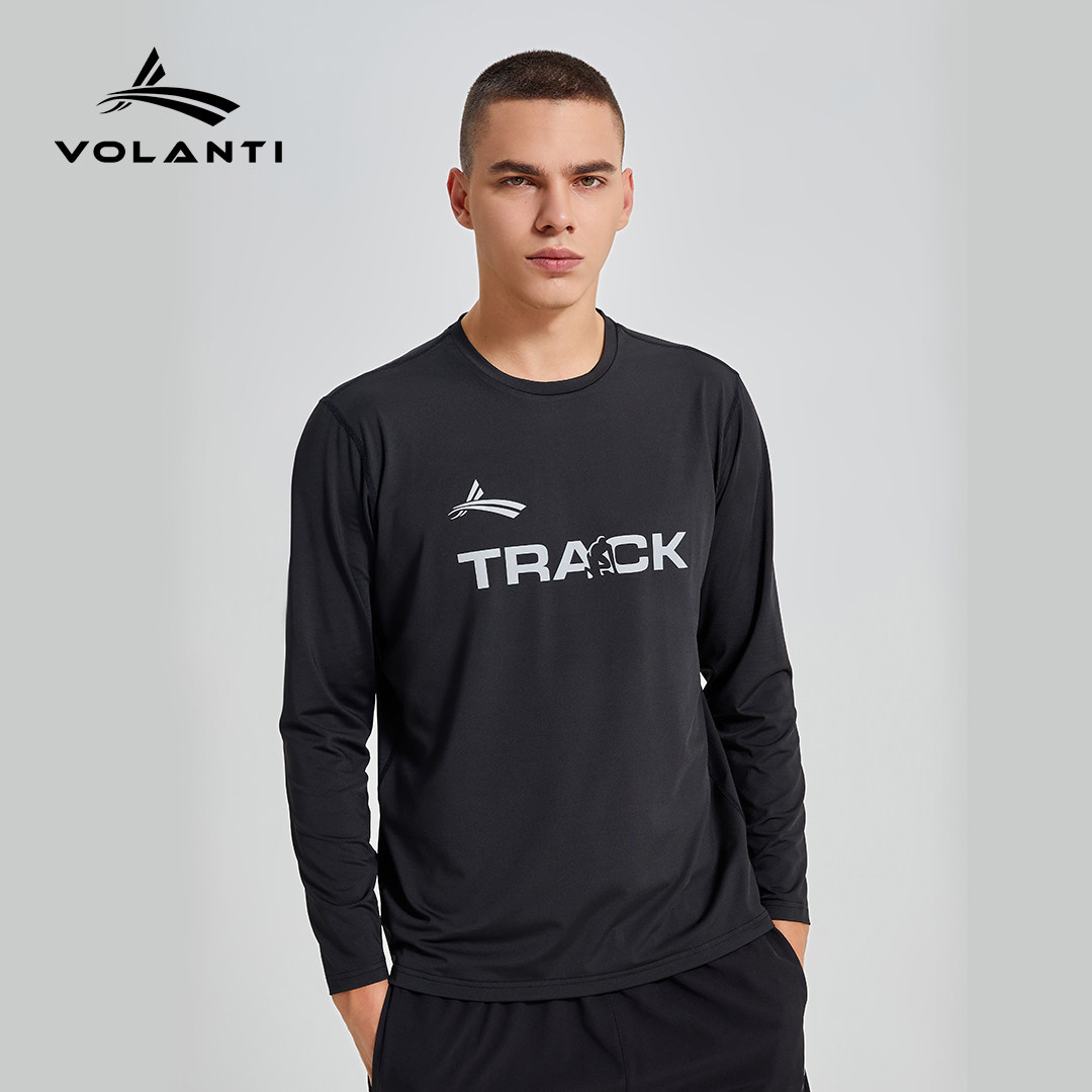 沃兰迪闪电运动速干长袖T恤 跑步男女圆领透气健身田径训练,淘宝优惠券,粉丝福利购,淘宝优惠卷