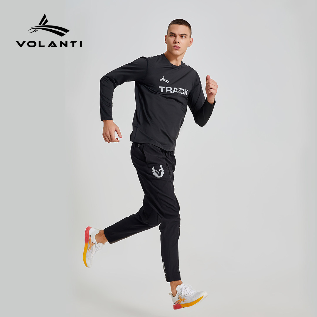 沃兰迪闪电运动速干长袖T恤 跑步男女圆领透气健身田径训练,淘宝优惠券,粉丝福利购,淘宝优惠卷