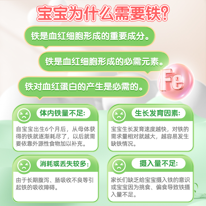 迪辅乐怡萃多儿童铁滴剂贫血缺铁宝宝铁剂螯合液体铁