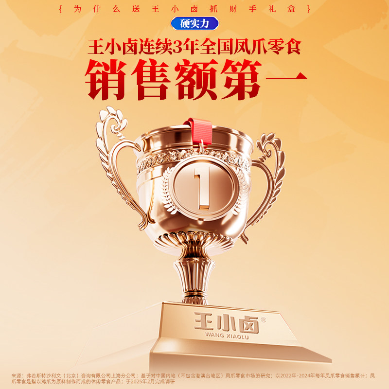 【超级福利】王小卤年货礼盒654g送礼虎皮凤爪零食大礼包-y