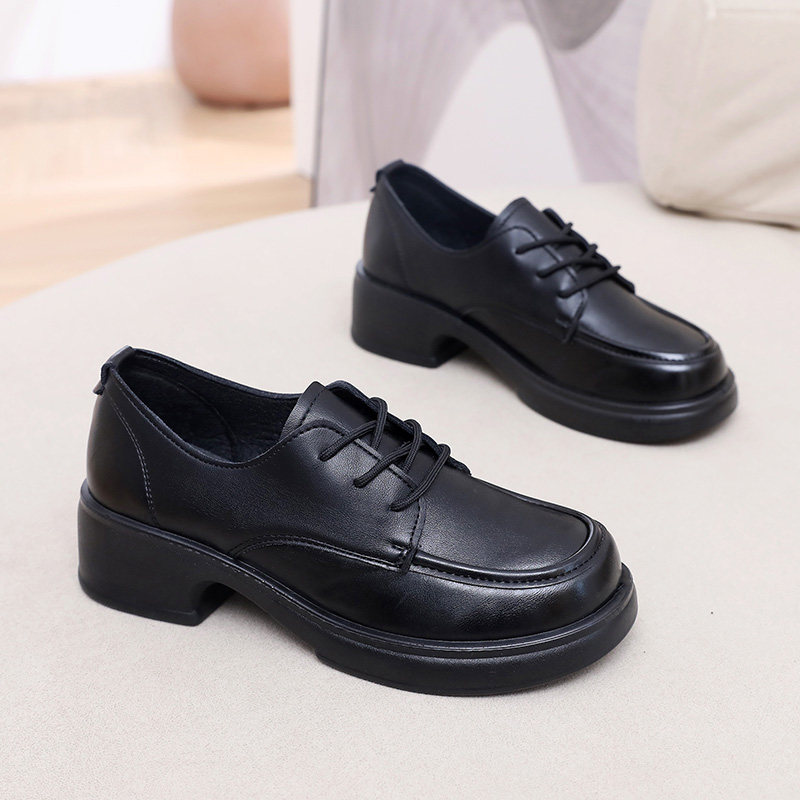黑色小皮鞋女工作鞋防滑软底职业上班英伦厚底增高防滑妈妈鞋单鞋,淘宝优惠券,粉丝福利购,淘宝优惠卷