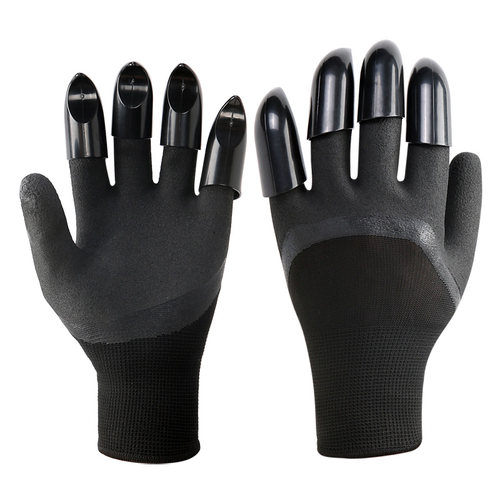 园艺手套防刺防水带爪花椒刨地拔草挖土专用园林种花种菜手套耐用 - 图3