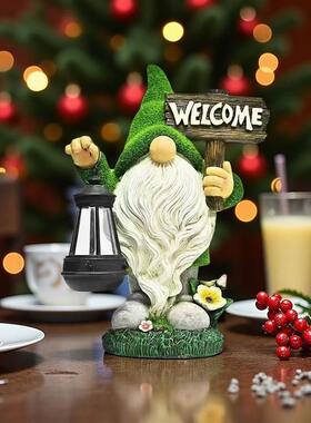 阳台氛围灯高级感甘道夫精灵摆件太阳能灯户外庭院别墅造景灯阳台