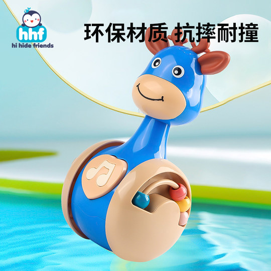 Hirsch-Schiebebecher, Spielzeug für Babys, beruhigend, Früherziehung, 0–1–3 Jahre alt, Babytraining, Head-Up-Lernen, Krabbelpuzzle