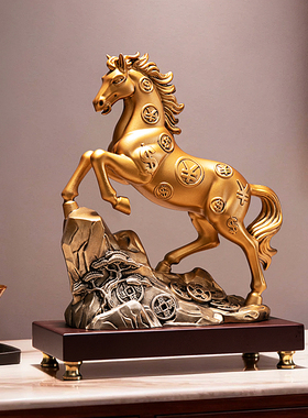 马上有钱招财摆件电视柜酒柜装饰品高档办公室桌面开业乔迁礼物