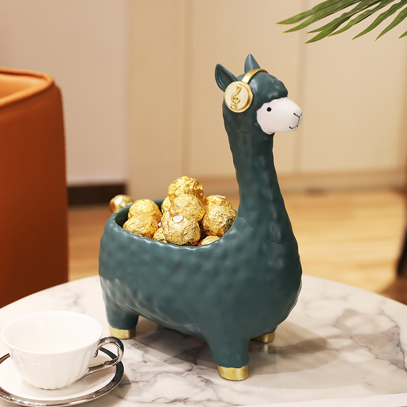 入户玄关钥匙收纳摆件客厅茶几鞋柜门口羊驼装饰品乔迁新居礼品,淘宝优惠券,粉丝福利购,淘宝优惠卷