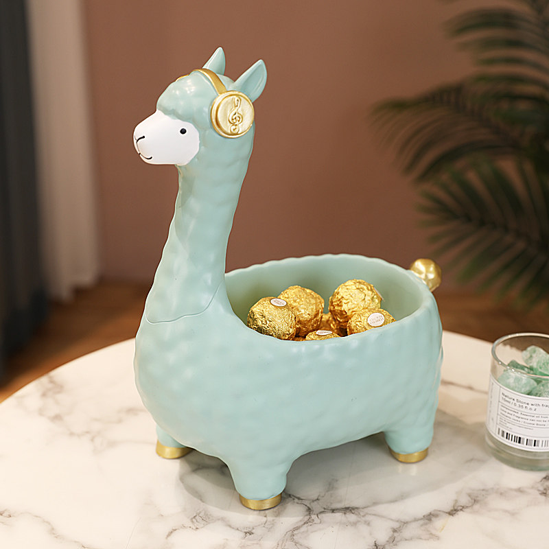 入户玄关钥匙收纳摆件客厅茶几鞋柜门口羊驼装饰品乔迁新居礼品,淘宝优惠券,粉丝福利购,淘宝优惠卷