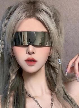 未来科技感朋克眼镜男女科幻高街蹦迪墨镜一体个性搞怪嘻哈太阳镜