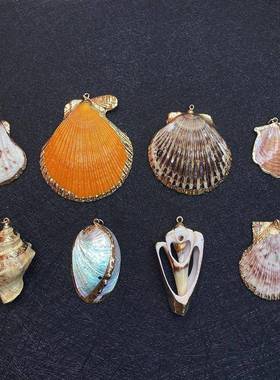 贝壳吊坠天然海螺挂件半成品装饰工艺品 手工DIY耳环饰品项链配件