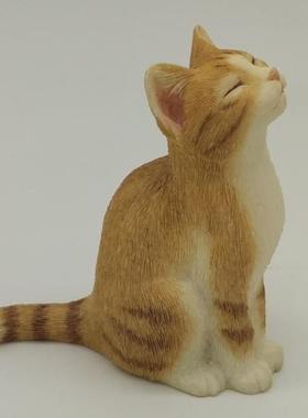创意日系治愈小摆件猫咪礼物装饰品假仿真小猫可爱动物桌面解压系