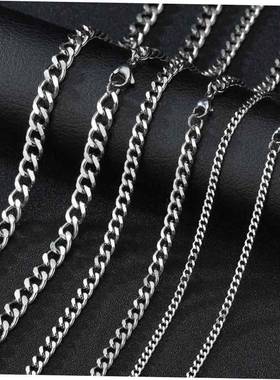 Cuban Link Chain Necklace For Men Woman Basic Stainless