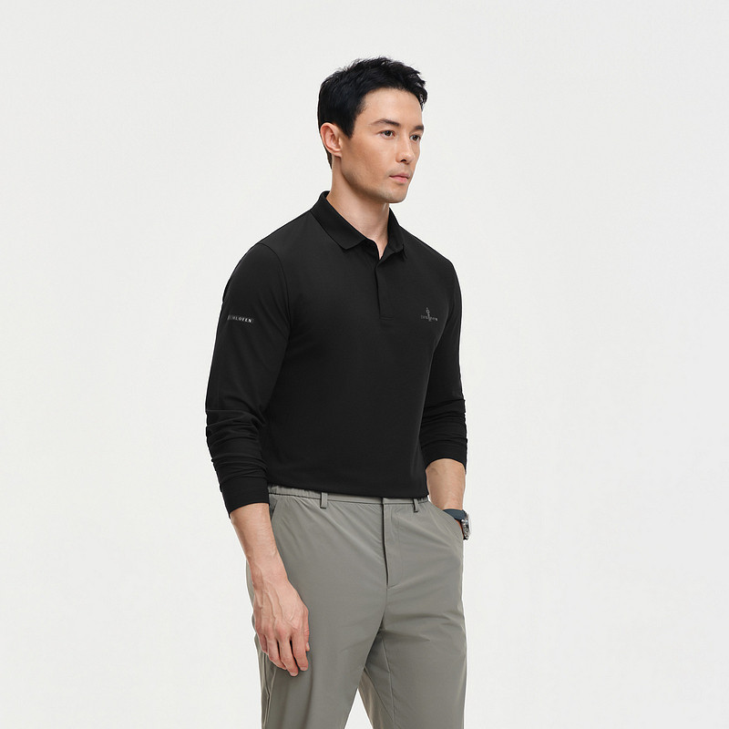 【不易变形褪色小领T】比音勒芬2026春季新款男士高端长袖POLO衫