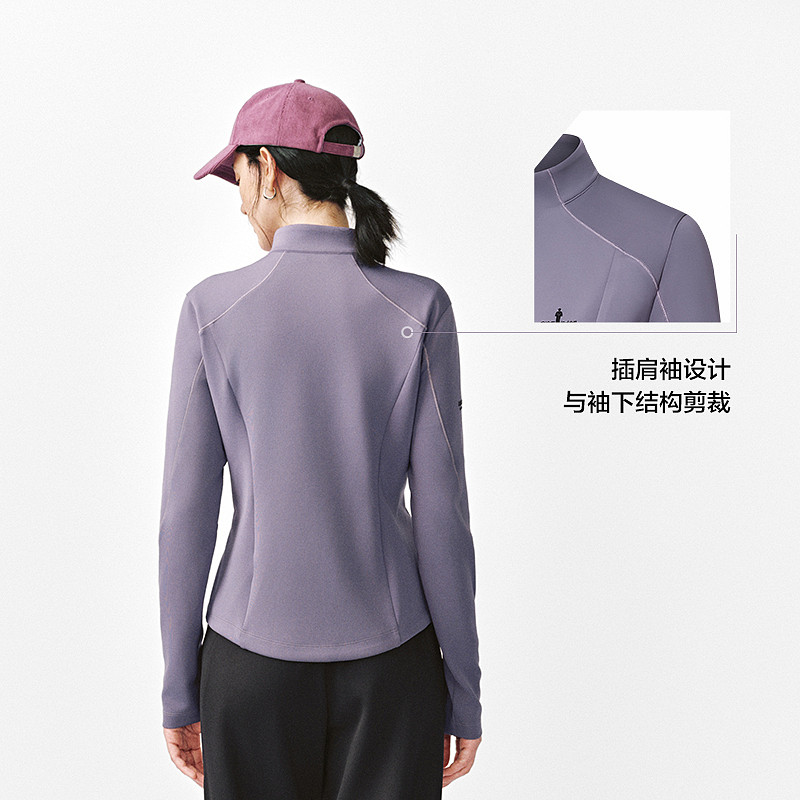 【环保速干】比音勒芬2025秋季新款女士外套立领针织修身显瘦夹克