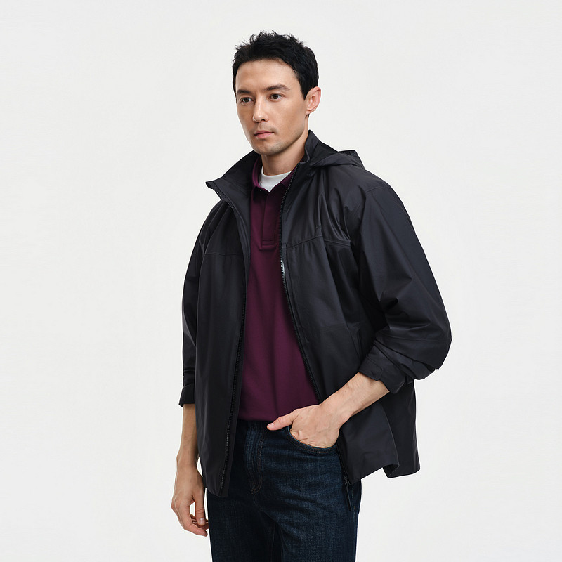 【7D云翼科技】比音勒芬2026春季新款男休闲外套通勤连帽微廓夹克,淘宝优惠券,粉丝福利购,淘宝优惠卷