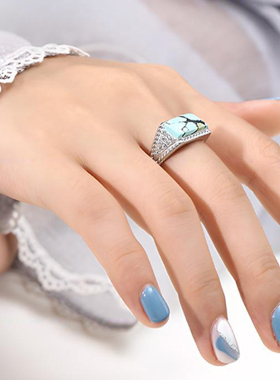 马鞍方形男女士戒指空托镶嵌配件