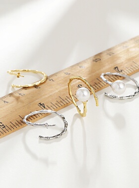 经典竹节款珍珠戒指空托