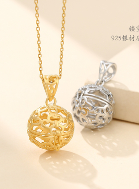 纯银花千骨铃铛打开坠子香囊球