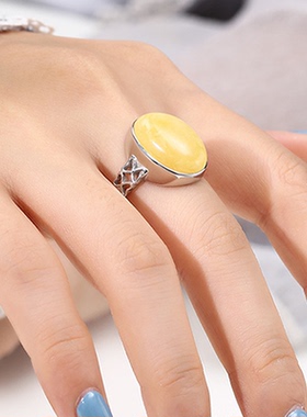 日韩椭圆形18K金戒指空托男女