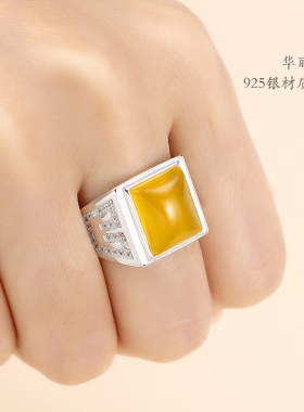 diy纯银蜜蜡绿松石活口戒指空托