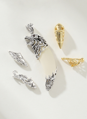 手工狼牙牙尖保护套狗牙项链吊坠