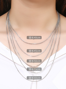 999纯银项链女男18k金彩金锁骨链