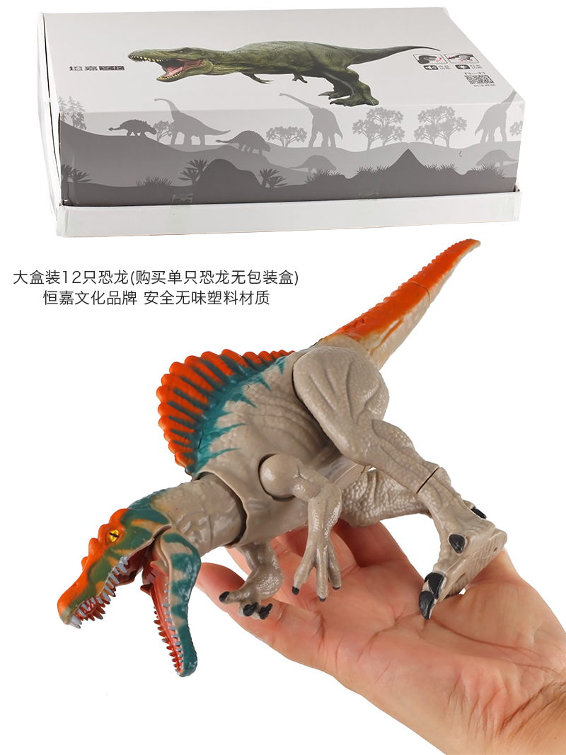 大号可动侏罗纪恐龙霸王龙棘背龙南方巨兽龙儿童仿真动物模型玩具-图3