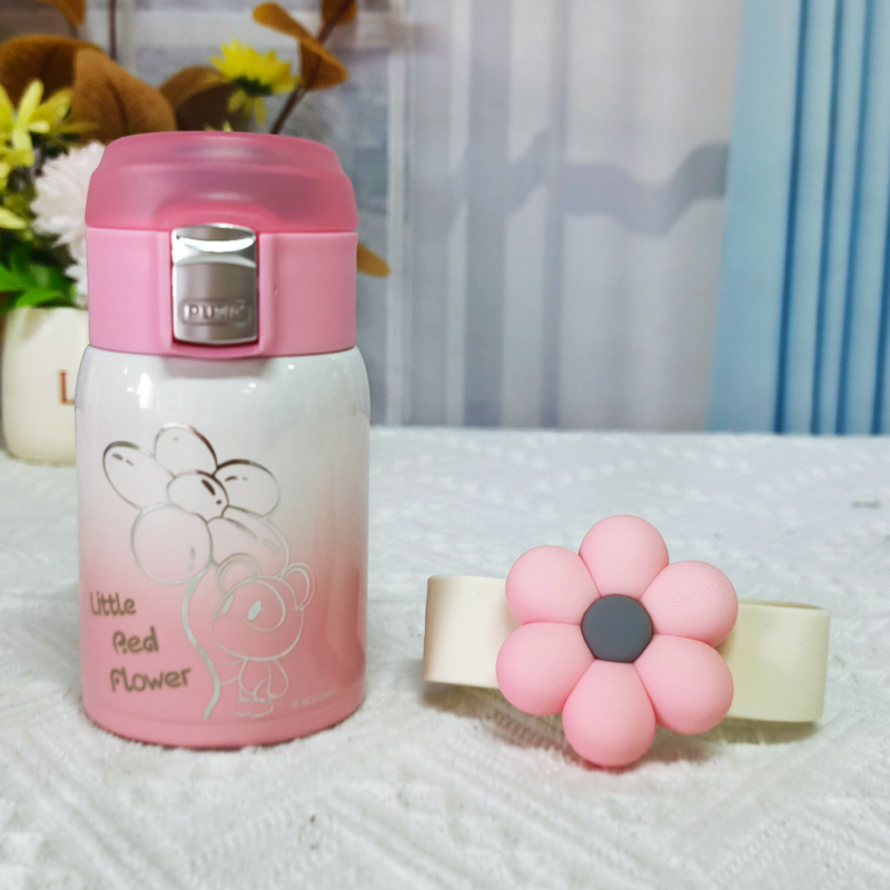 星际熊好事花生可爱花朵小熊316不锈钢保温杯女生随身杯小巧水杯 - 图2