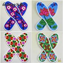 2021 New figure cross embroidered insole semi-finished products handself embroidered with simple printed embroidered single-wire male female