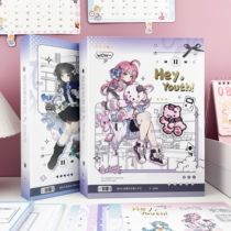 Cute patch Cartoon Girl Hearts A4 16K Bronzed Schoolboy Record Elementary School Students Loose-leaf Humbling Web Red Identical Detachable Color Page Hand-painted Early 3rd 6th Grader Graduation Gift of graduation