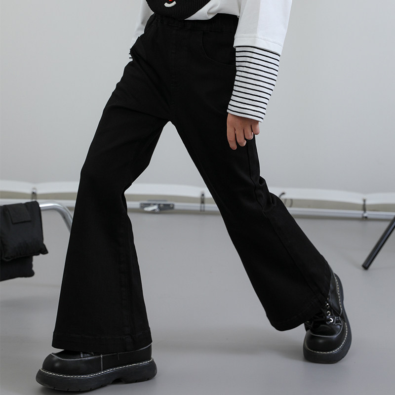 【黑白系列】TYAKASHAKIDS塔卡沙童装裤子女童喇叭裤长裤牛仔裤