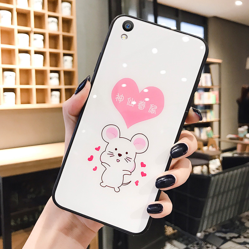 卡通鼠oppor9s手机壳女玻璃plus适用新款p网红oopoa硅胶opr个性opoor防摔r9可爱oppr情侣秀恩爱r7s保护套puls - 图2