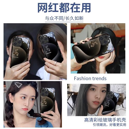钛金机械熊适用苹果15promax手机壳iphone14潮牌13mini新款防摔12男11女xsmax玻璃xr高级感se378plus保护套6s - 图2