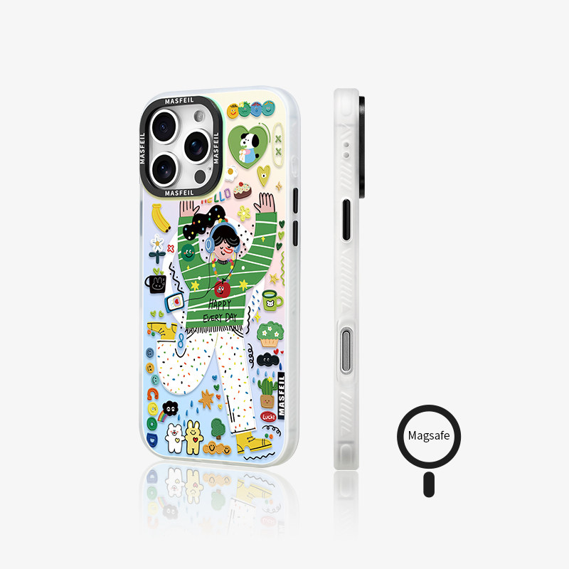 MASFEIL × 快乐无期适用iPhone17Promax手机壳新款15磁吸带支架苹果16Pro全包套14超薄ip13pm高级感12好看,淘宝优惠券,粉丝福利购,淘宝优惠卷