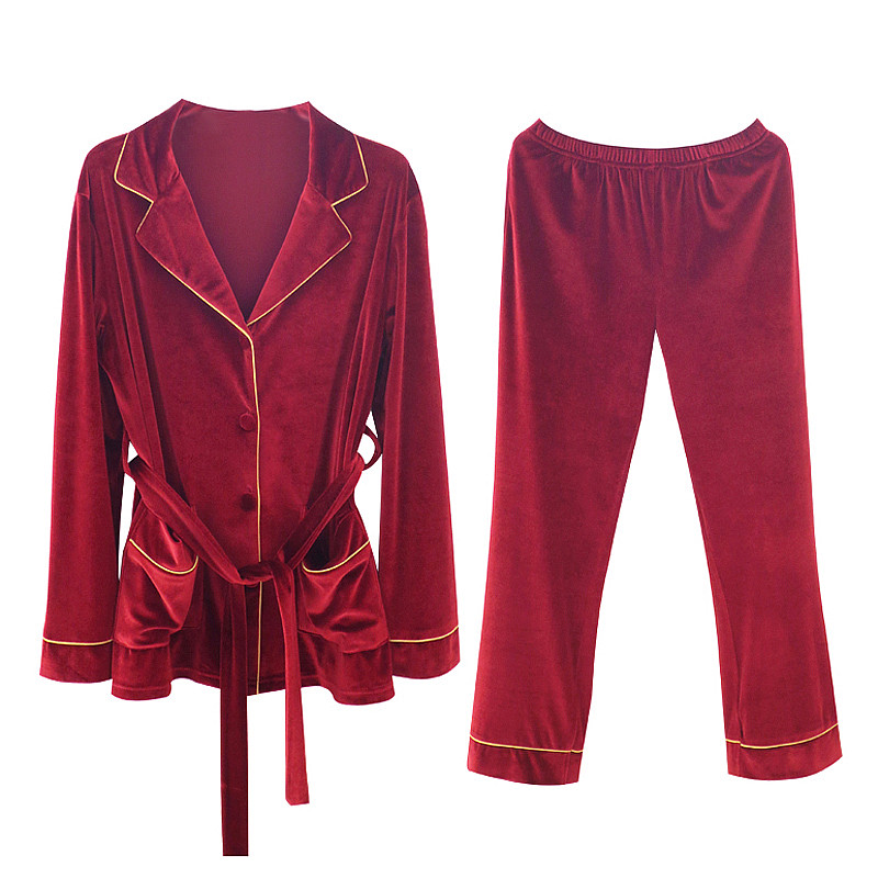 情侣春秋本命年新娘红男长袖睡衣 岚枳睡衣/家居服套装