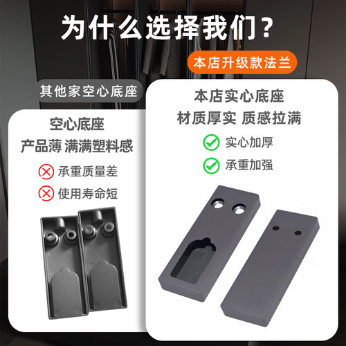 中宗衣柜侧装衣杆枪灰方形加厚顶装转角柜衣通横杆防滑静音送法兰 - 图0
