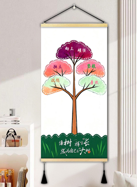 多巴胺积极能量树挂画教室励志画