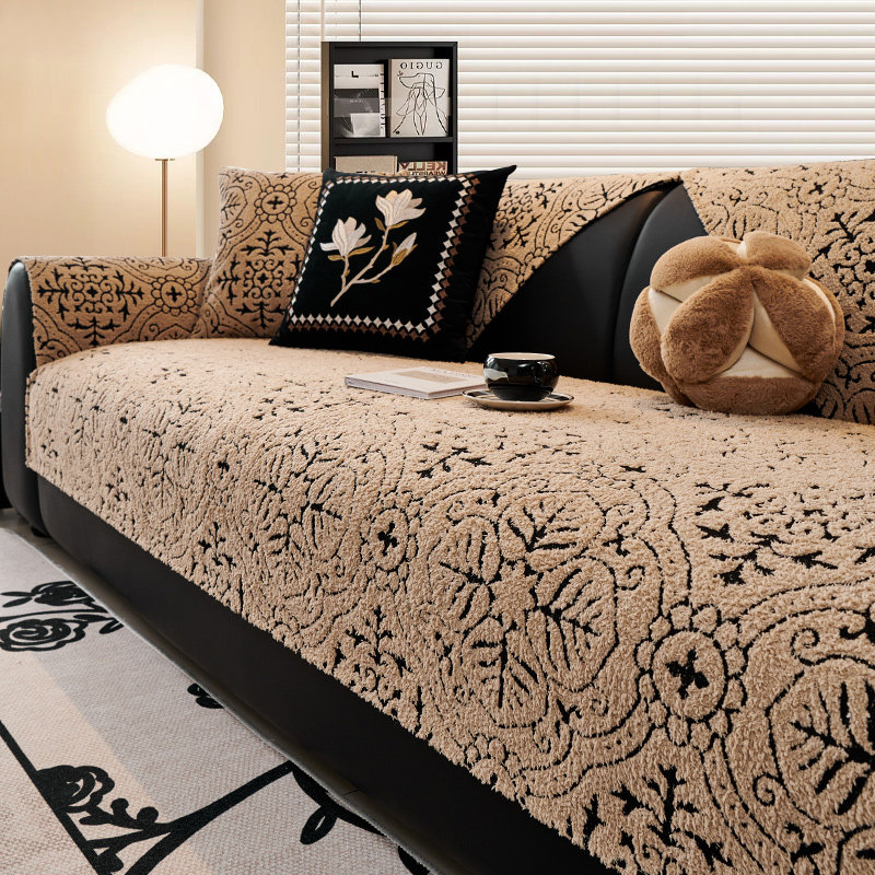 中古风法式半边绒沙发垫四季通用防滑沙发布氛围感防滑套罩坐垫子,淘宝优惠券,粉丝福利购,淘宝优惠卷