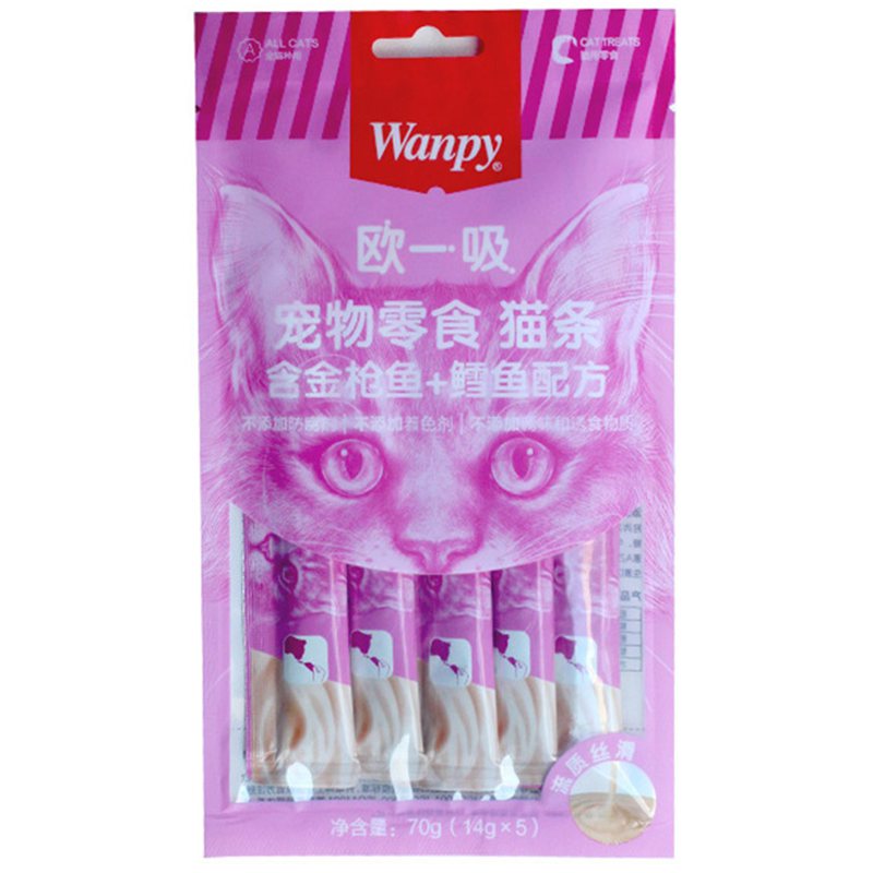 【现货正品】wanpy顽皮欧一吸猫条猫咪零食猫粮伴侣成幼猫鸡肉70g