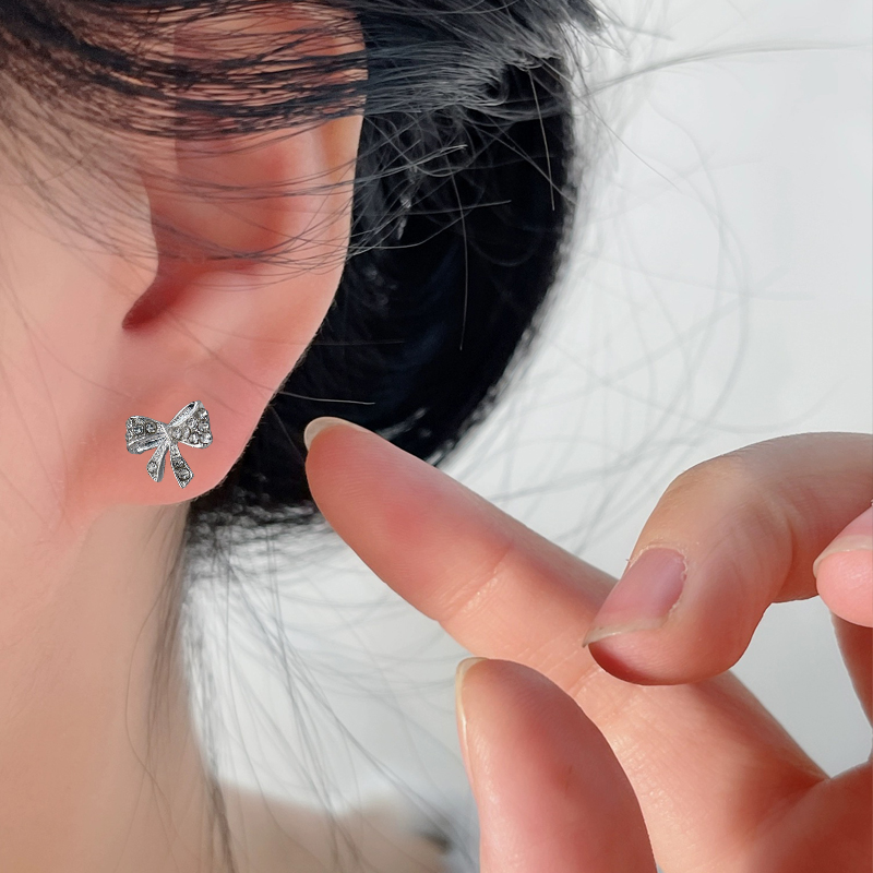 蝴蝶结磁吸耳夹满钻甜美免打孔无耳洞夹耳式韩版ins风新款耳饰女 - 图1